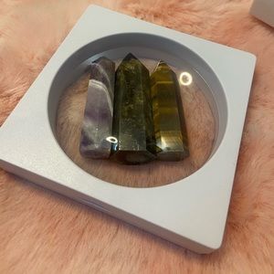 amathyst and 2 other crystals